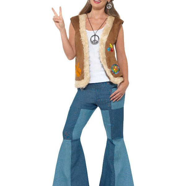 Hippie Waistcoat, Unisex, Brown - Adult Weekender