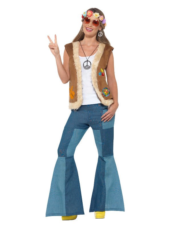 Hippie Waistcoat, Unisex, Brown - Adult Weekender