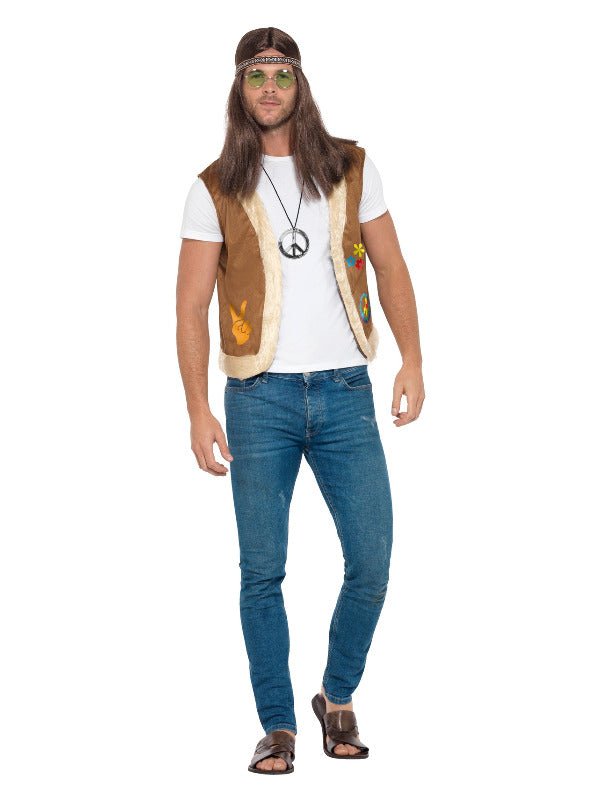 Hippie Waistcoat, Unisex, Brown - Adult Weekender