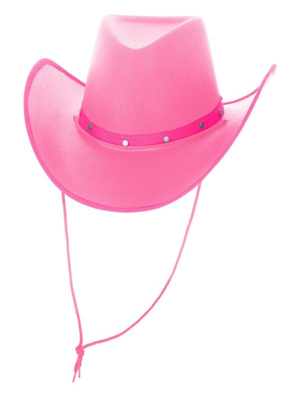 Hot Pink Cowboy Hat, Felt, with Cord - Adult Weekender