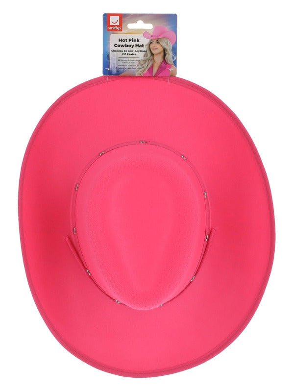 Hot Pink Cowboy Hat, Felt, with Cord - Adult Weekender