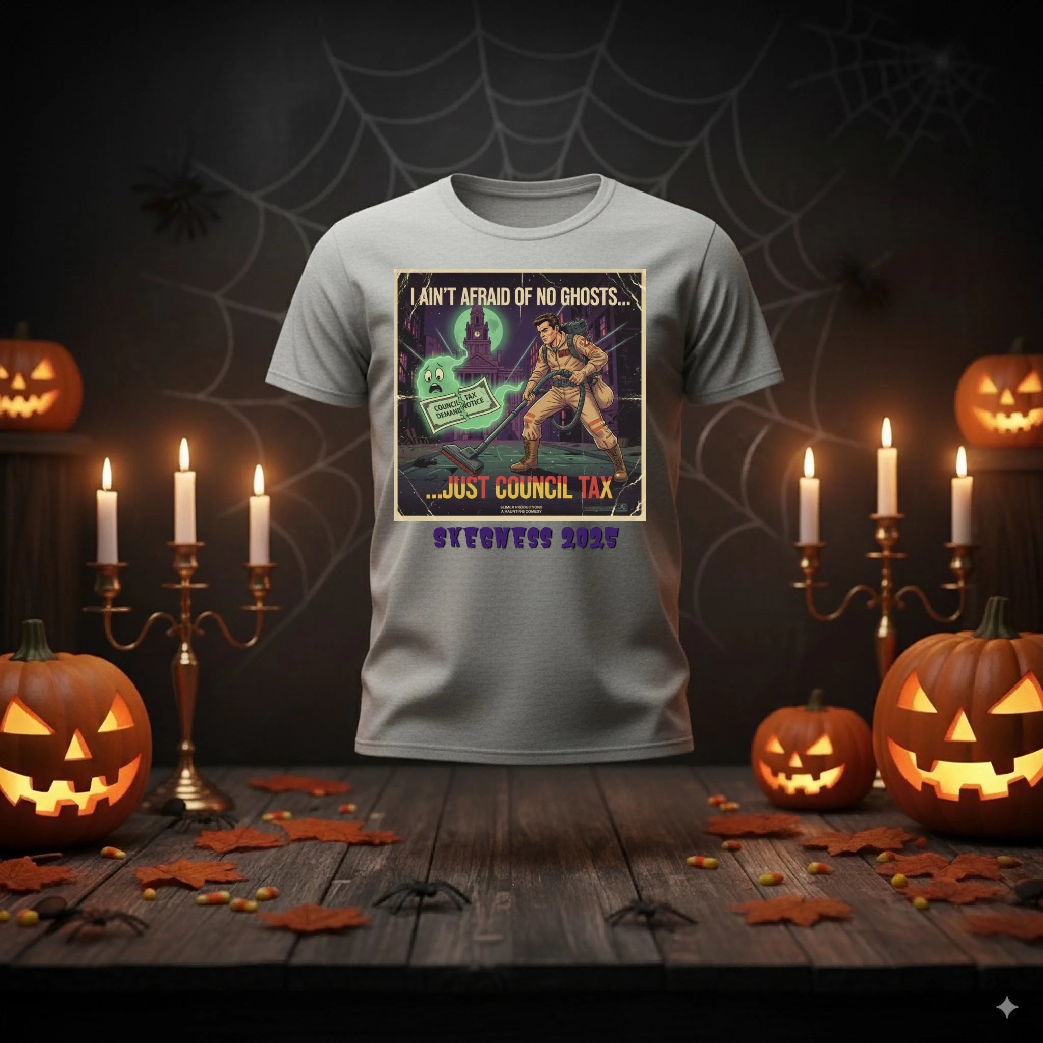 I ain't afraid of no ghosts - Adult Weekender Unisex Heavy T-Shirt - Stags, Hens, Birthdays Halloween - Adult Weekender