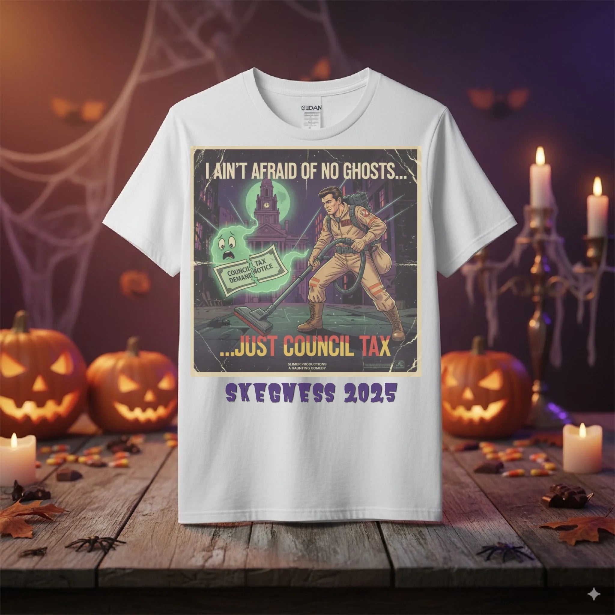 I ain't afraid of no ghosts - Adult Weekender Unisex Heavy T-Shirt - Stags, Hens, Birthdays Halloween - Adult Weekender