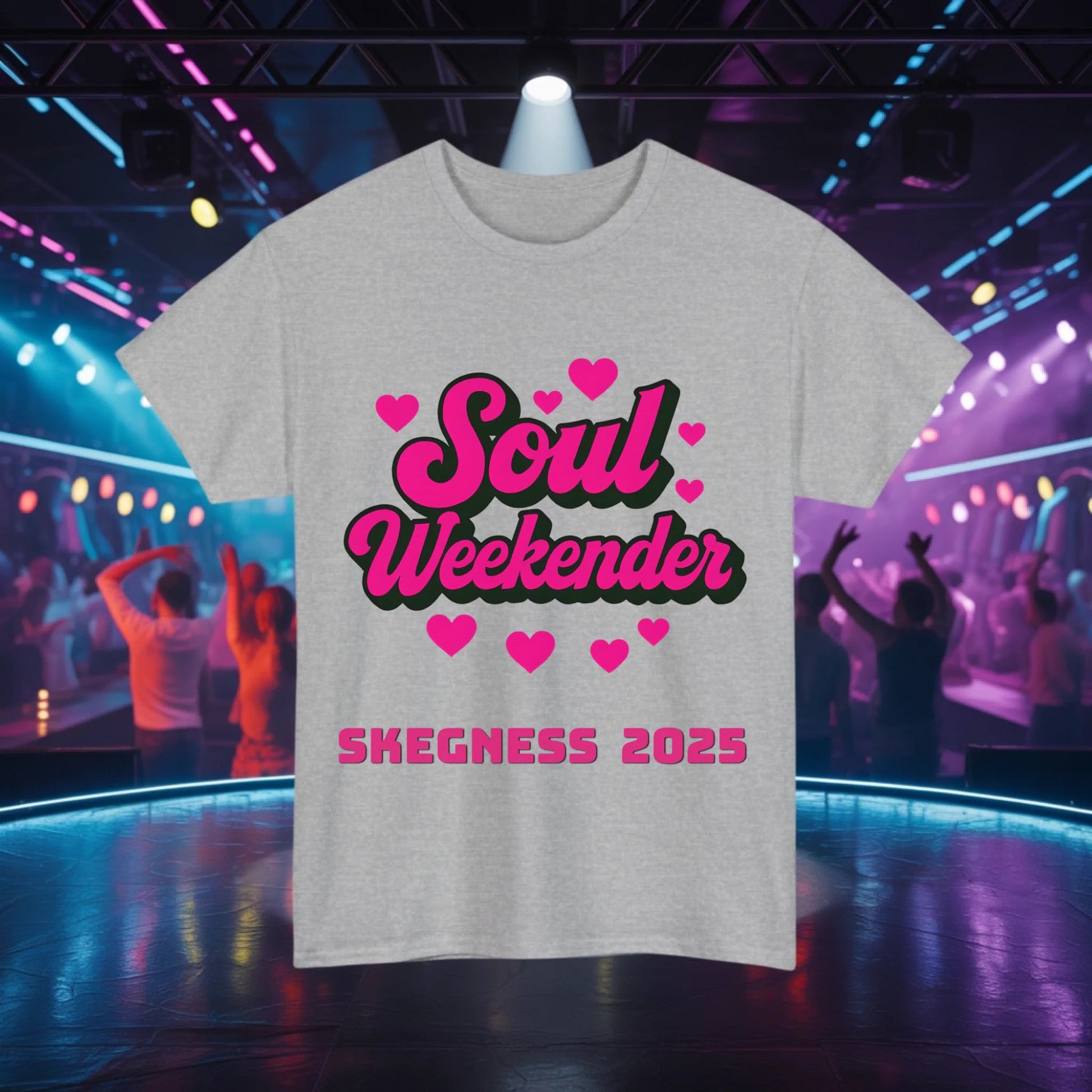 I love Soul Weekender - Adult Weekender Front and Back Personalised Unisex Heavy T-Shirt Soul Weekender - Adult Weekender