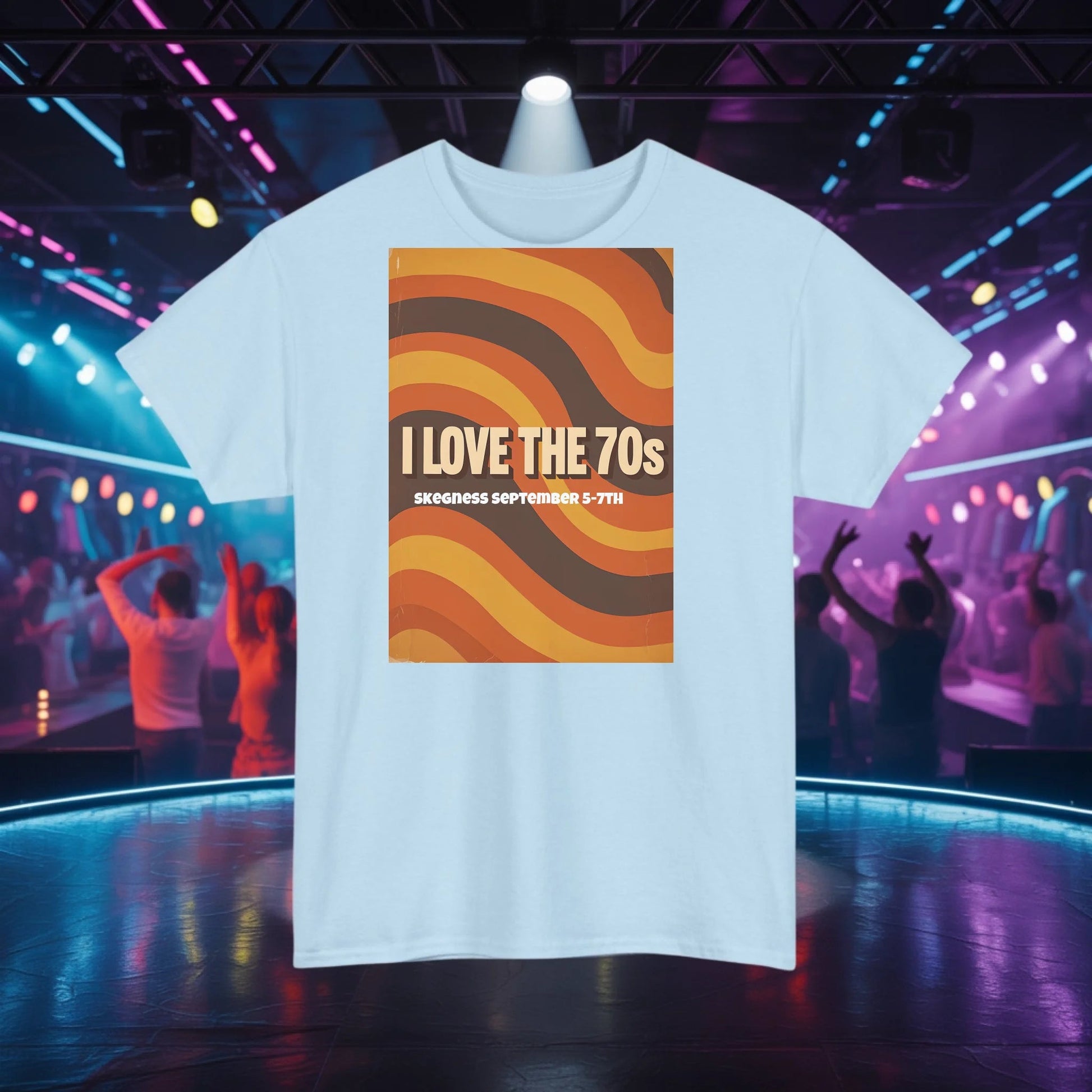 I love the 70s - Adult Weekender Front and Back Personalised Unisex Heavy T-Shirt - 70s - Adult Weekender