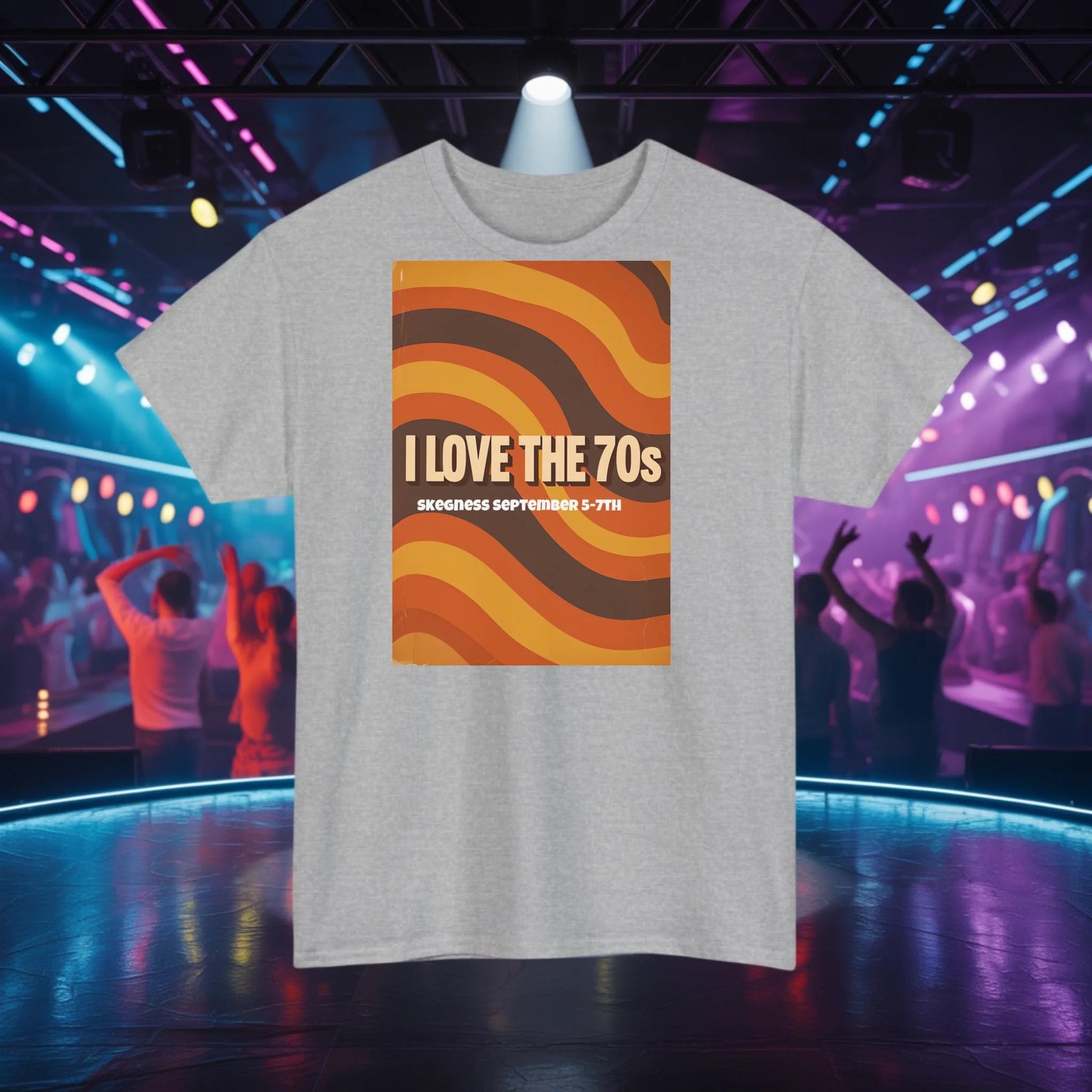 I love the 70s - Adult Weekender Front and Back Personalised Unisex Heavy T-Shirt - 70s - Adult Weekender