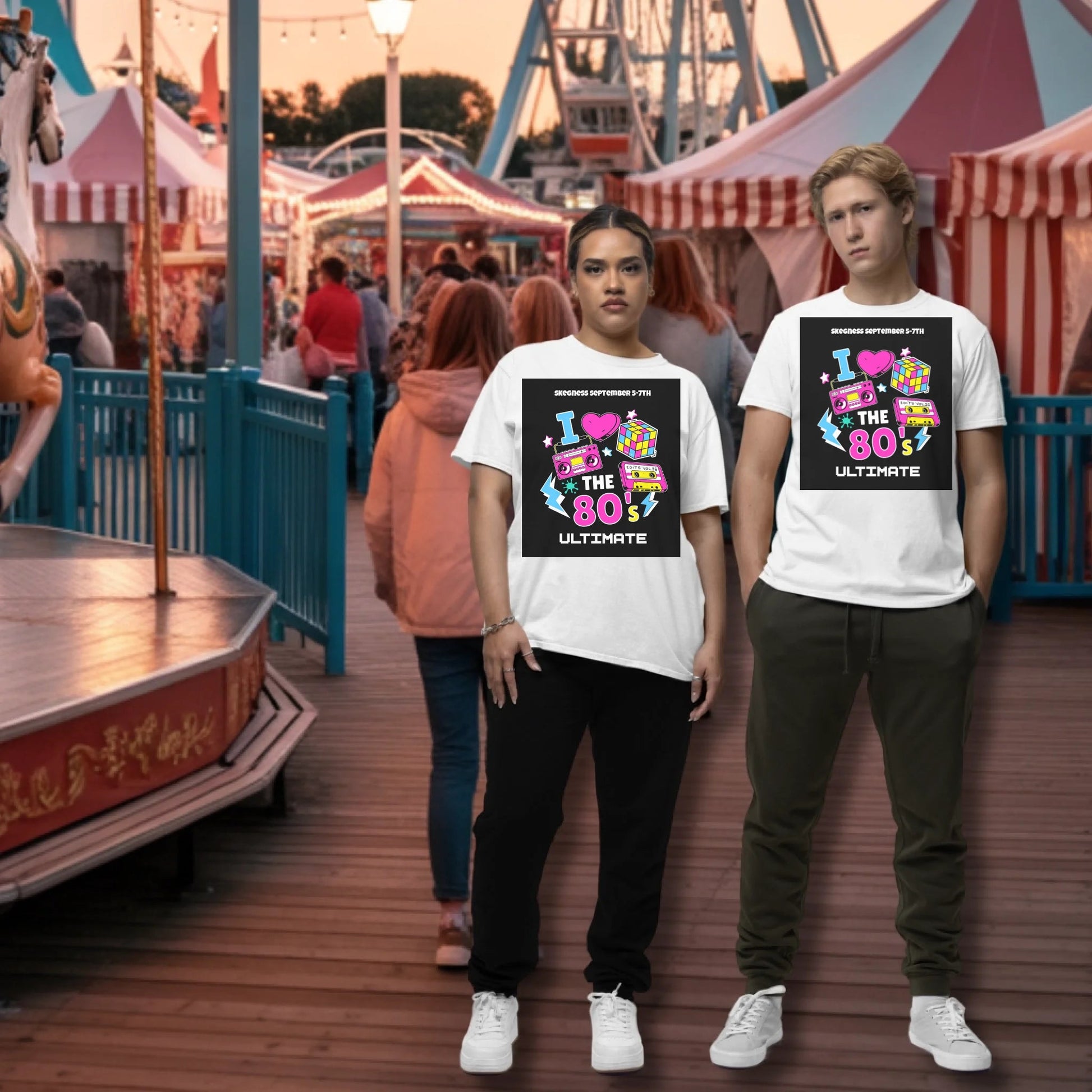 I LOVE THE 80S - Adult Weekender Front and Back Personalised Unisex Heavy T-Shirt 80s - Adult Weekender