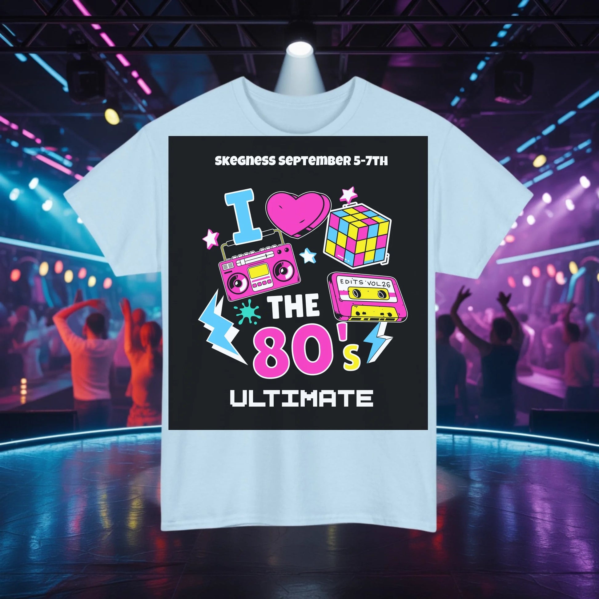 I LOVE THE 80S - Adult Weekender Front and Back Personalised Unisex Heavy T-Shirt 80s - Adult Weekender