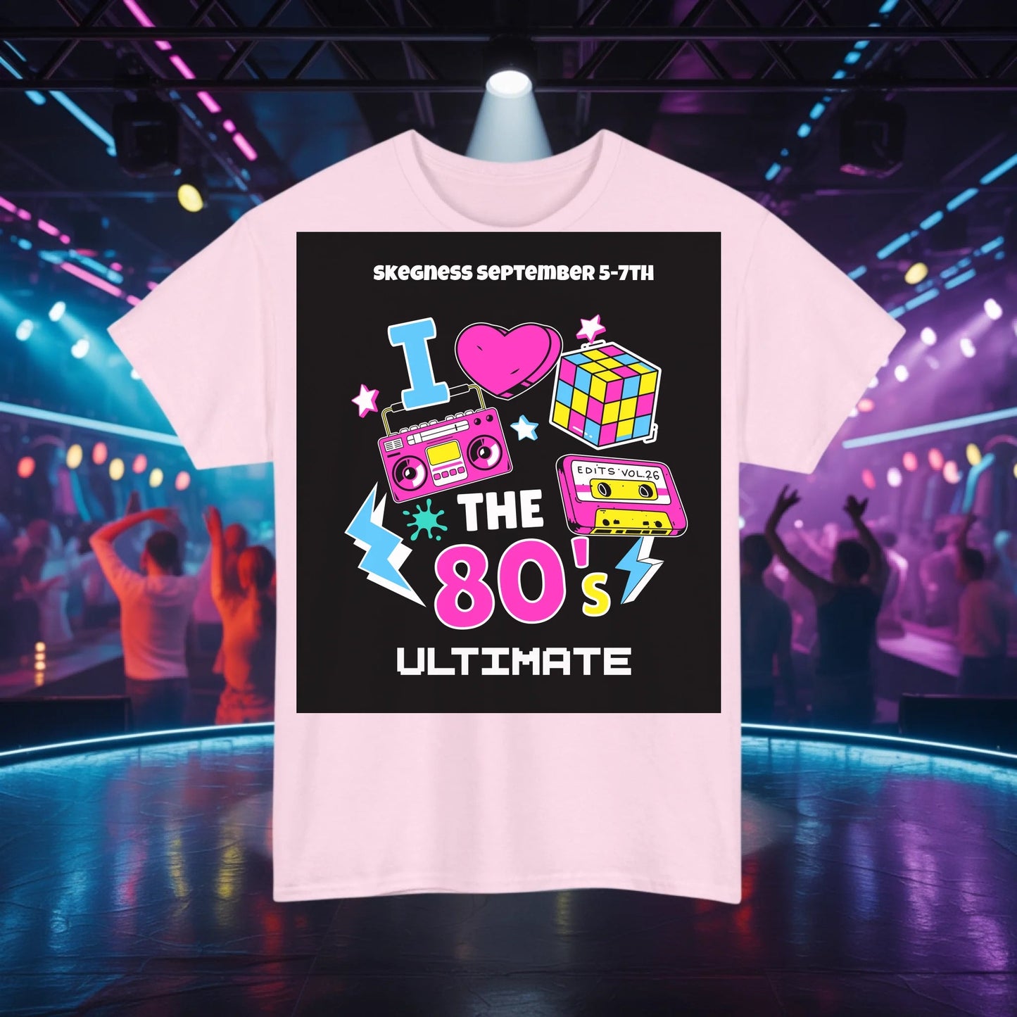 I LOVE THE 80S - Adult Weekender Front and Back Personalised Unisex Heavy T-Shirt 80s - Adult Weekender