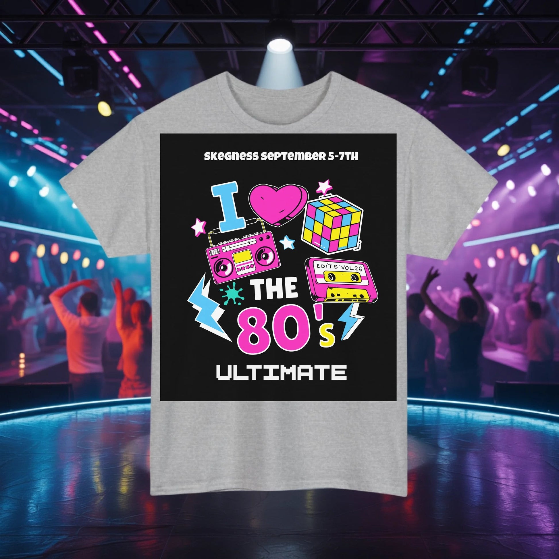 I LOVE THE 80S - Adult Weekender Front and Back Personalised Unisex Heavy T-Shirt 80s - Adult Weekender
