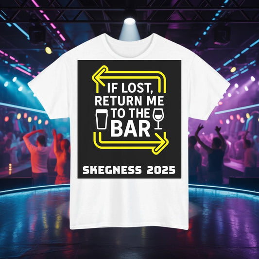 If lost return me to the bar - Adult Weekender Unisex Heavy T-Shirt - Hen Weekends - Adult Weekender