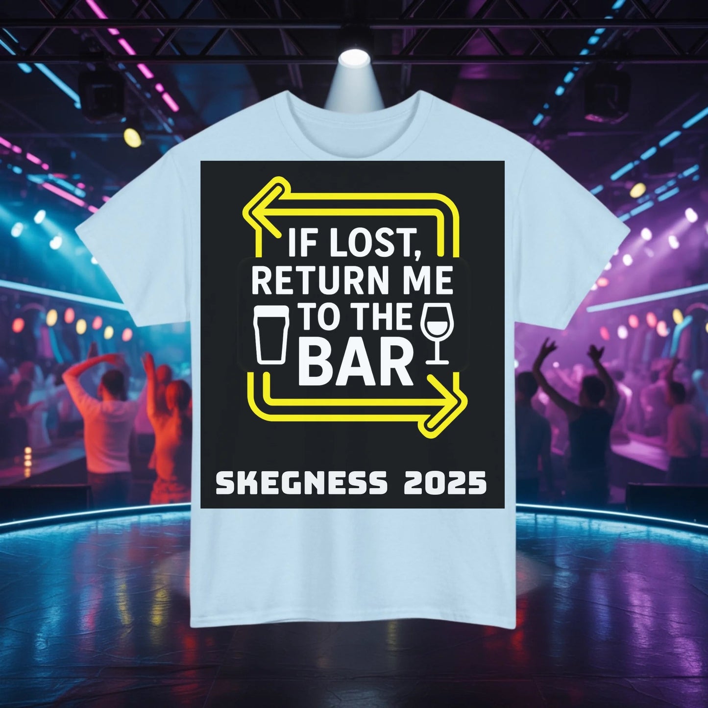 If lost return me to the bar - Adult Weekender Unisex Heavy T-Shirt - Hen Weekends - Adult Weekender