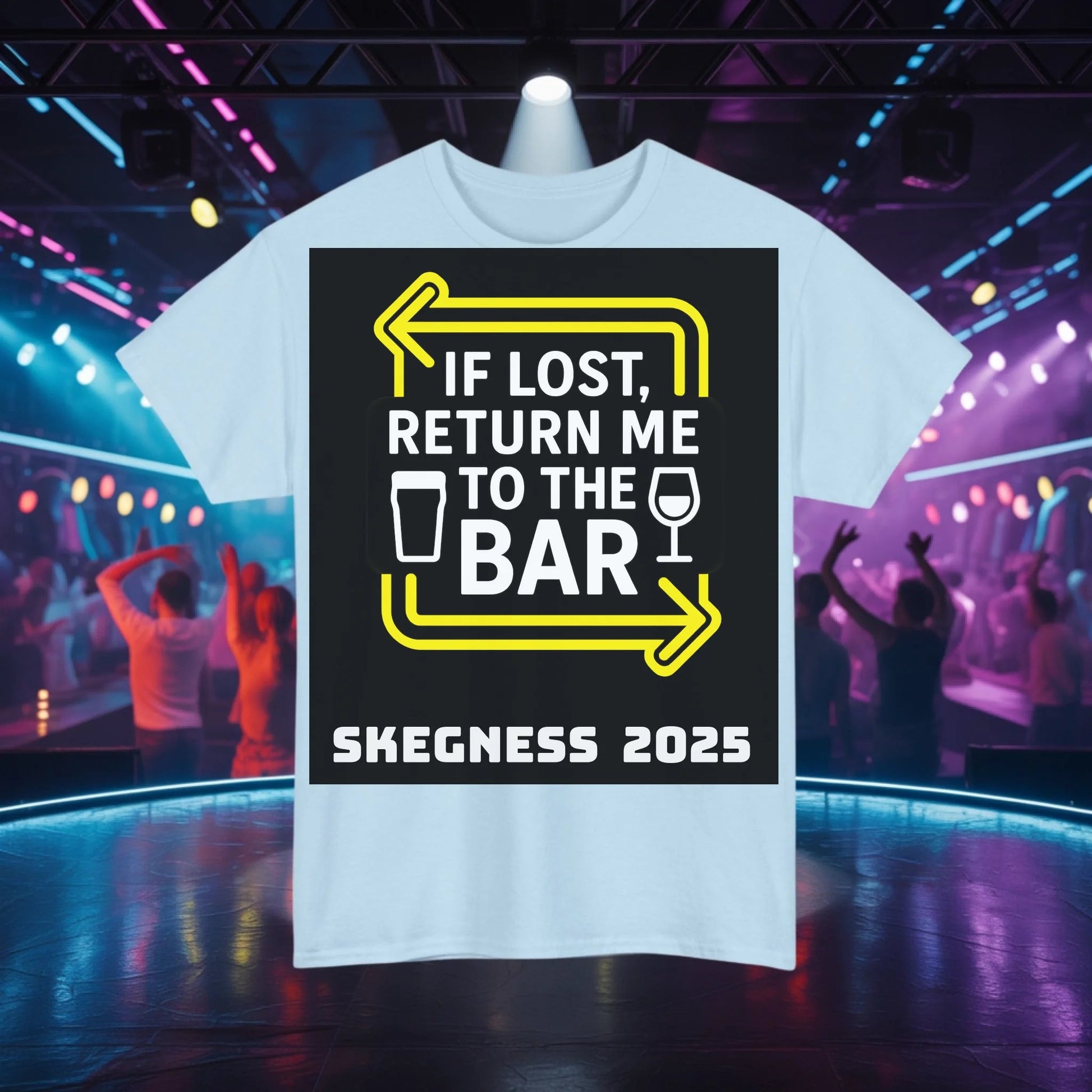 If lost return me to the bar - Adult Weekender Unisex Heavy T-Shirt - Hen Weekends - Adult Weekender