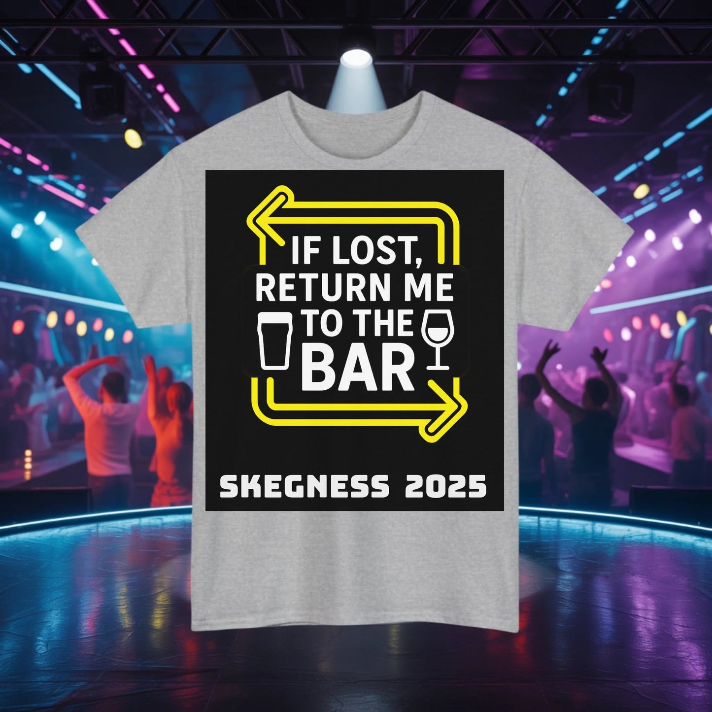 If lost return me to the bar - Adult Weekender Unisex Heavy T-Shirt - Hen Weekends - Adult Weekender