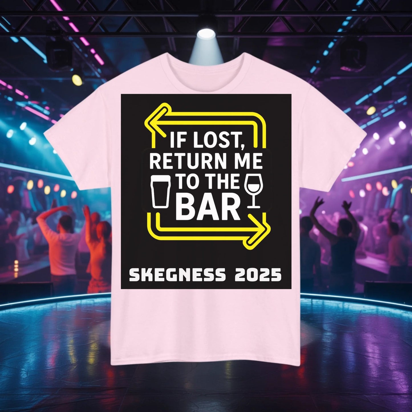 If lost return me to the bar - Adult Weekender Unisex Heavy T-Shirt - Hen Weekends - Adult Weekender
