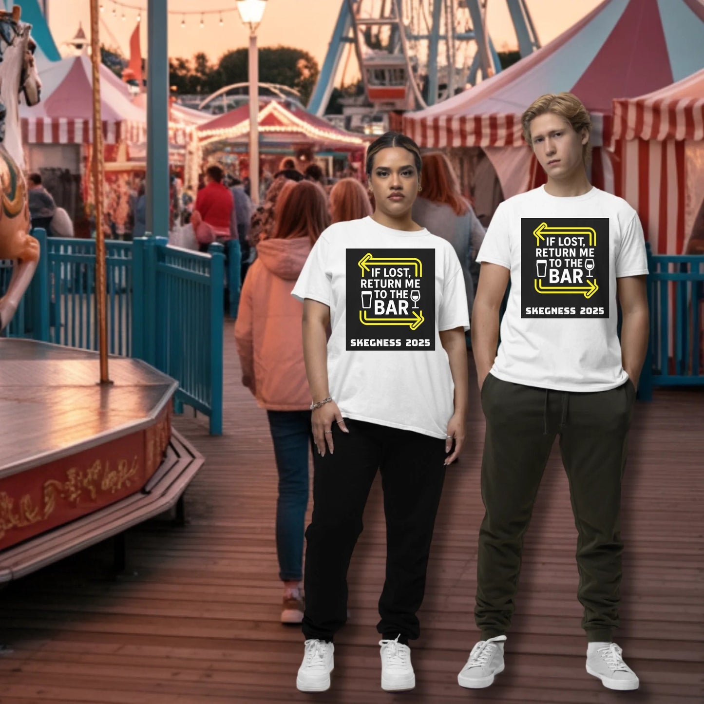 If lost return me to the bar - Adult Weekender Unisex Heavy T-Shirt - Hen Weekends - Adult Weekender