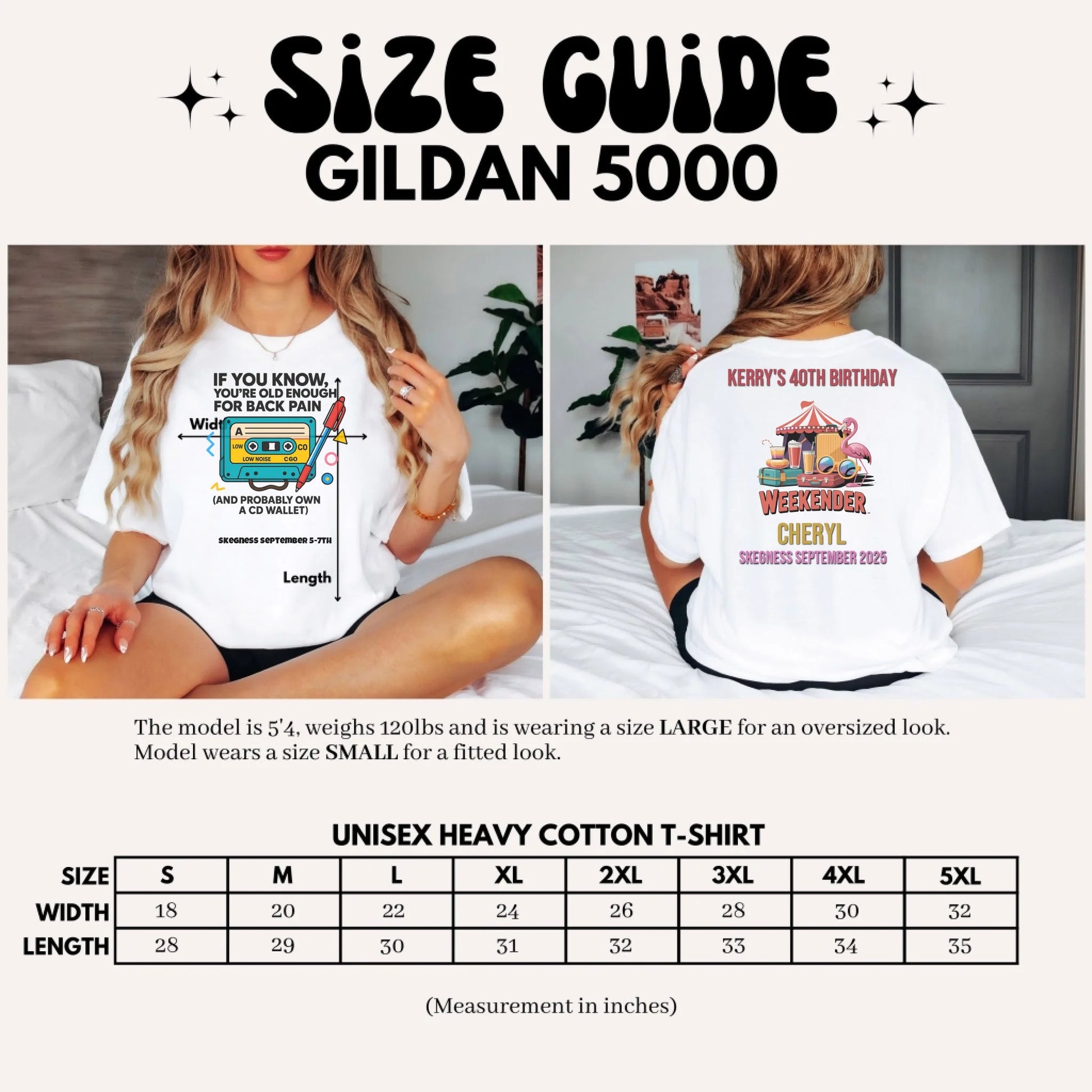If you Know you're old enough for back pain - Adult Weekender Front and Back Personalised Unisex Heavy T-Shirt - 90s - Adult Weekender
