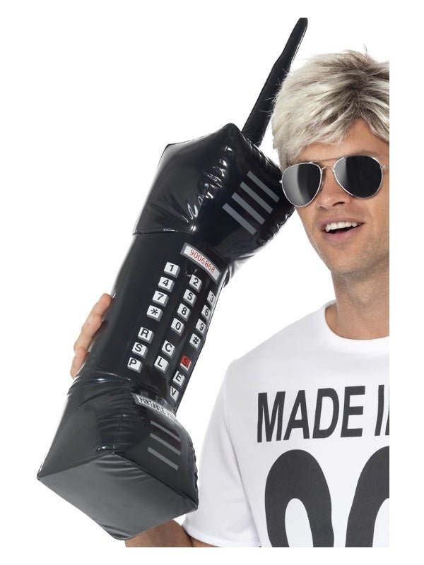 Inflatable Retro Mobile Phone, Black - Adult Weekender