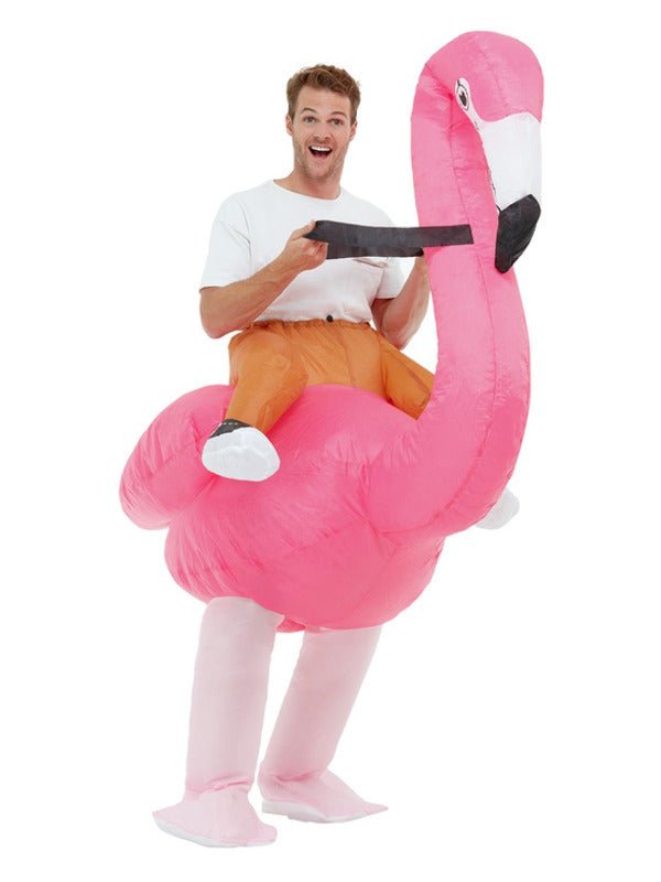 Inflatable Ride Em Flamingo Costume, Pink - Adult Weekender