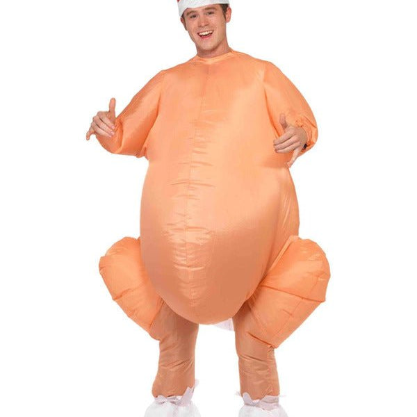 Inflatable Roast Turkey Costume, Nude - Adult Weekender