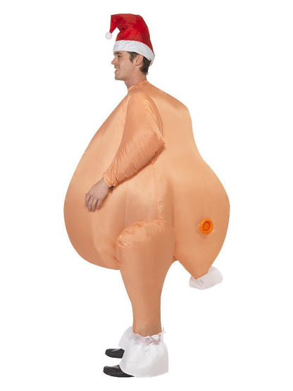 Inflatable Roast Turkey Costume, Nude - Adult Weekender