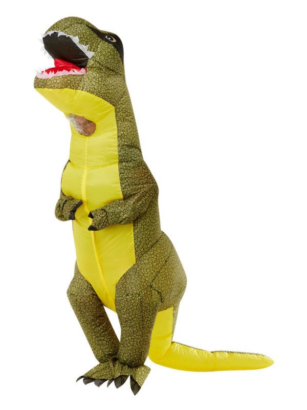 Inflatable T - Rex Dinosaur Costume, Green - Adult Weekender