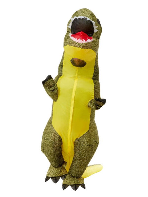 Inflatable T - Rex Dinosaur Costume, Green - Adult Weekender