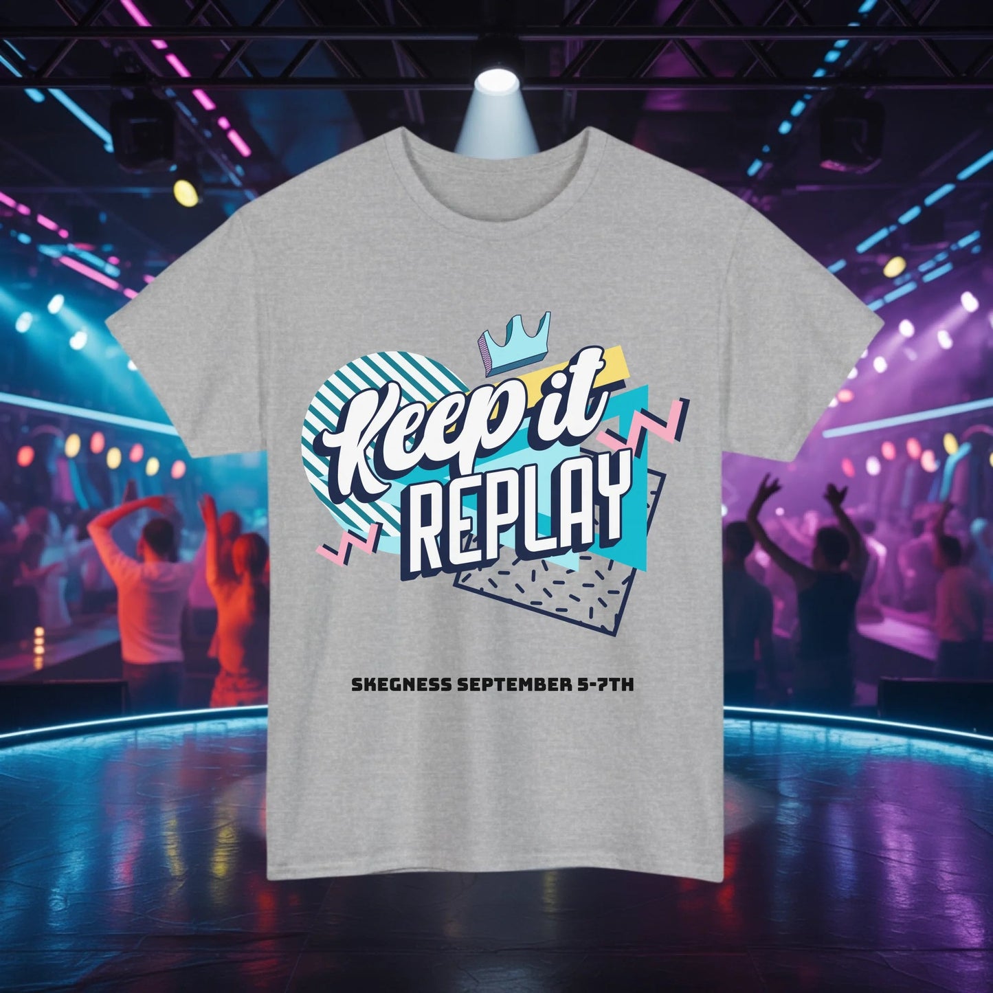 Keep it Replay - Adult Weekender Front and Back Personalised Unisex Heavy T-Shirt Replay - Adult Weekender