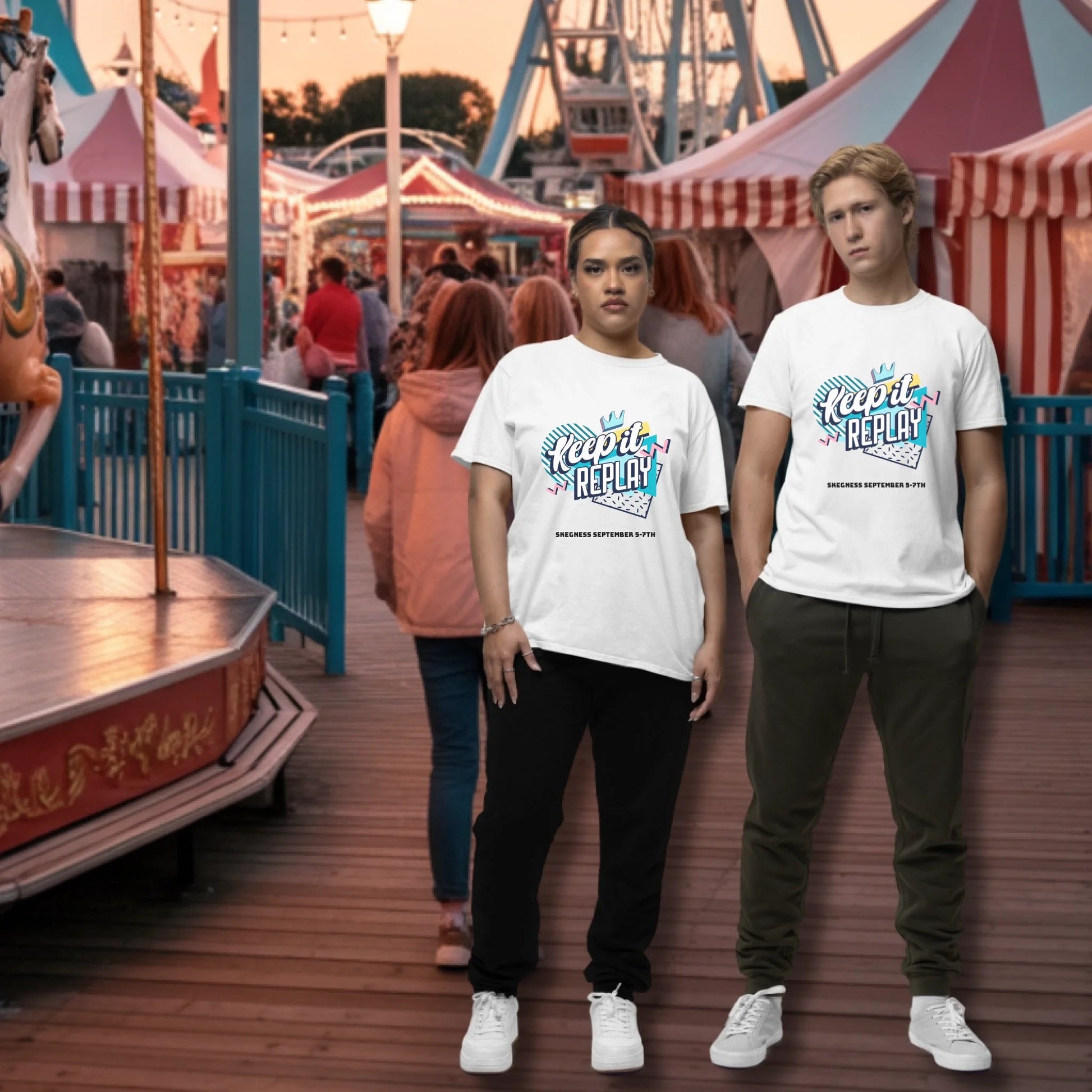 Keep it Replay - Adult Weekender Front and Back Personalised Unisex Heavy T-Shirt Replay - Adult Weekender