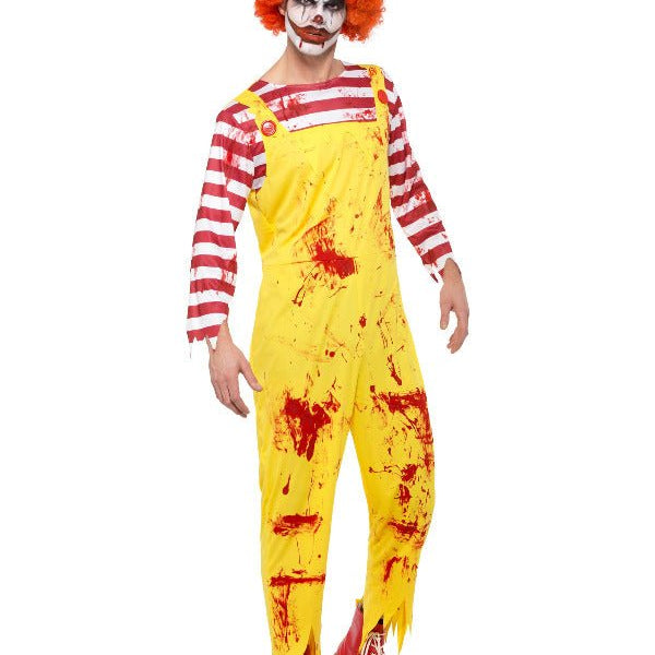 Kreepy Killer Clown Costume, Yellow & Red - Adult Weekender