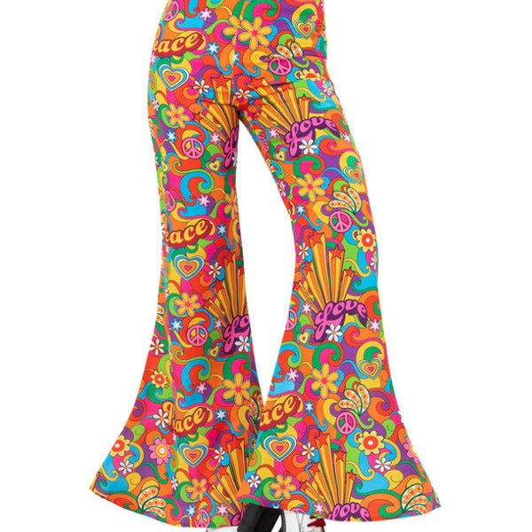 Ladies Rainbow Peace Flared Trousers - Adult Weekender