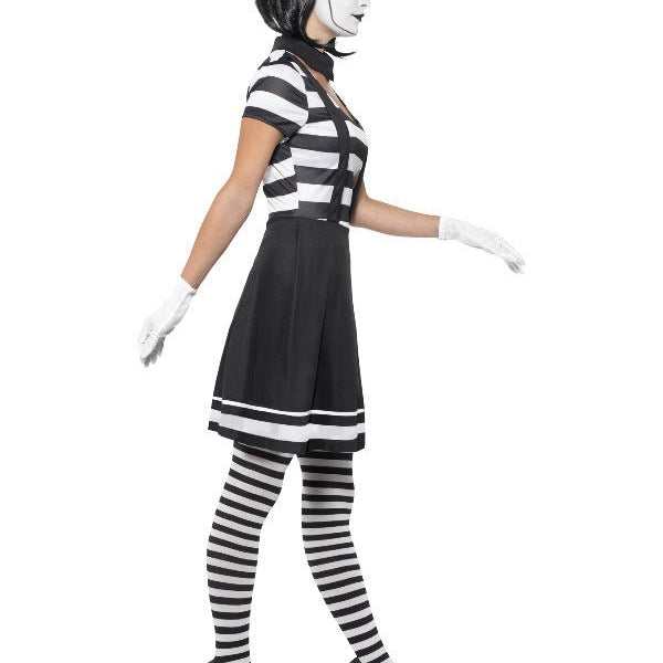 Lady Mime Artist Costume, Black - Adult Weekender