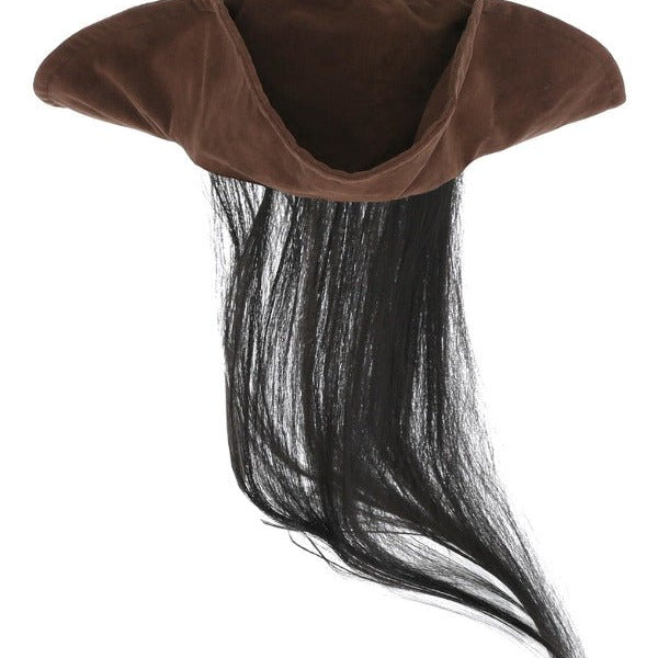 Leather Look Pirate Hat, Brown - Adult Weekender