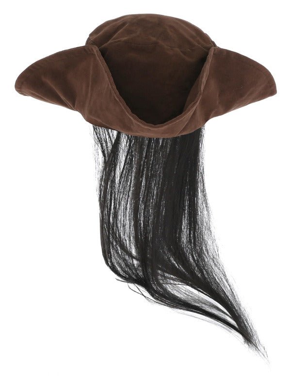 Leather Look Pirate Hat, Brown - Adult Weekender