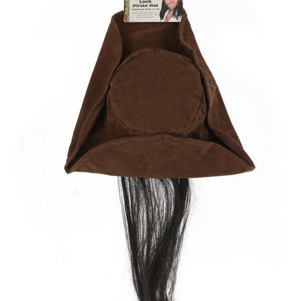 Leather Look Pirate Hat, Brown - Adult Weekender