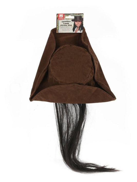 Leather Look Pirate Hat, Brown - Adult Weekender