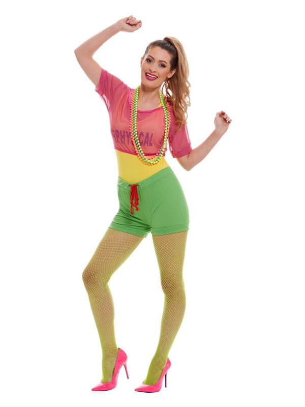 Let's Get Physical Girl Costume, Multi - Coloured - Adult Weekender