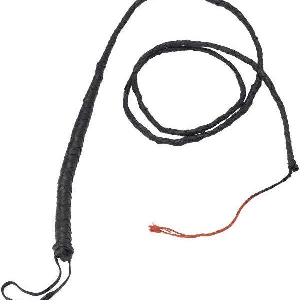Long Bull Whip, Black, Real Leather - Adult Weekender