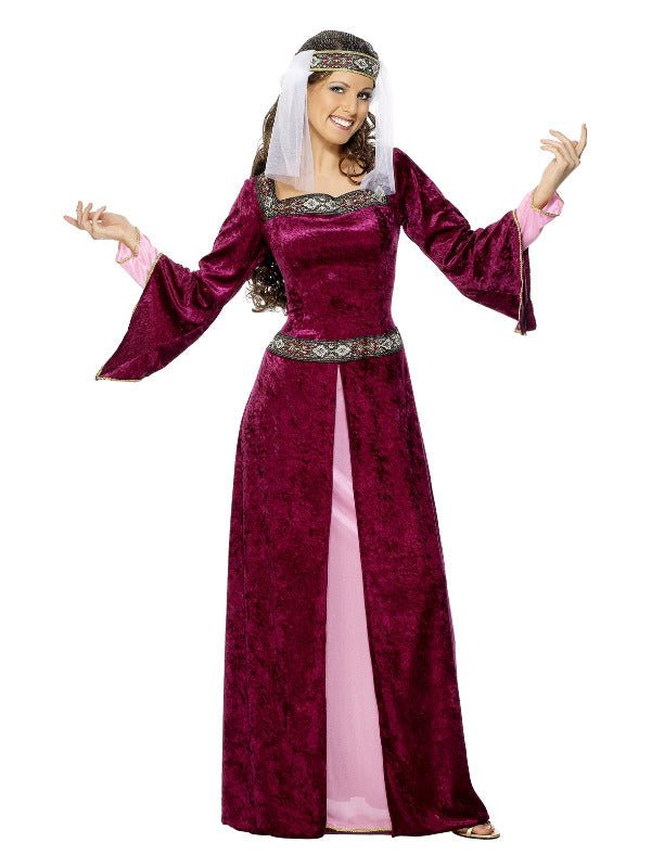Maid Marion Costume, Burgundy - Adult Weekender