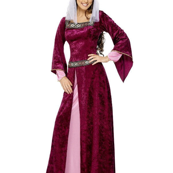Maid Marion Costume, Burgundy - Adult Weekender