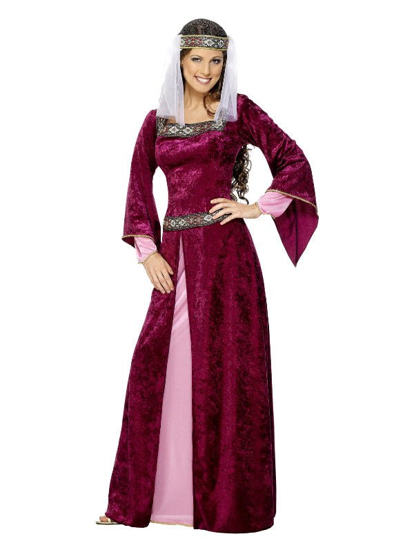 Maid Marion Costume, Burgundy - Adult Weekender