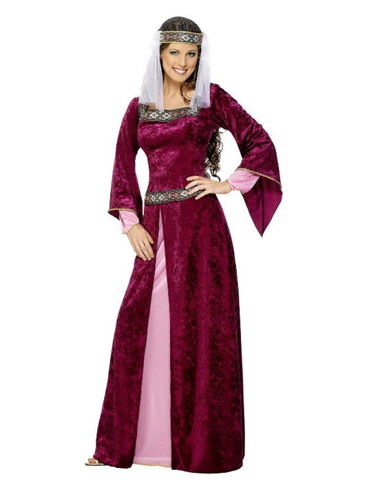 Maid Marion Costume, Burgundy - Adult Weekender
