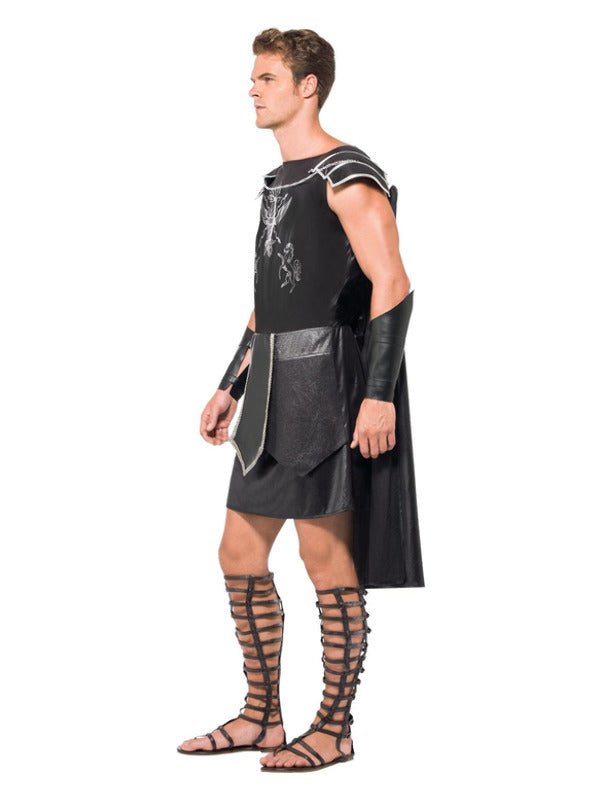 Male Dark Gladiator Costume, Black - Adult Weekender