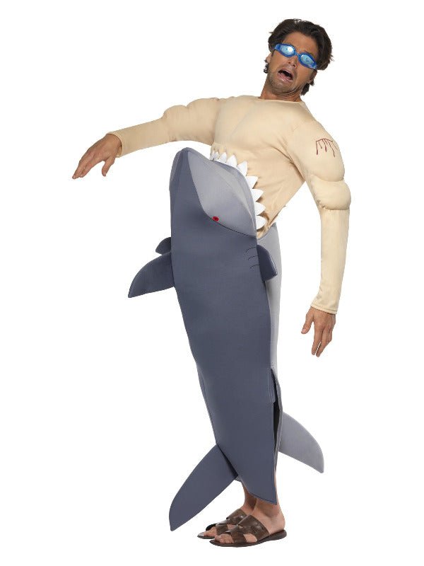 Man - Eating Shark Costume, Grey - Adult Weekender