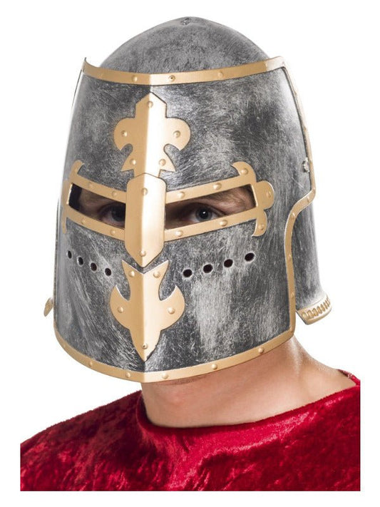 Medieval Crusader Helmet, Silver - Adult Weekender