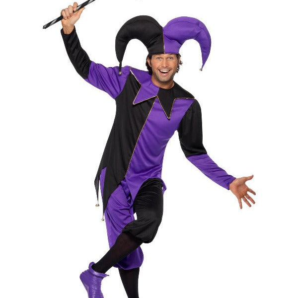 Medieval Jester Costume, Purple - Adult Weekender