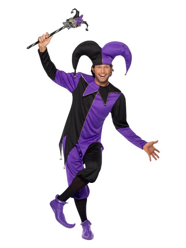 Medieval Jester Costume, Purple - Adult Weekender