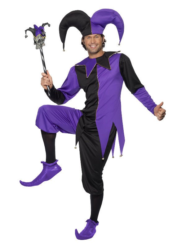 Medieval Jester Costume, Purple - Adult Weekender