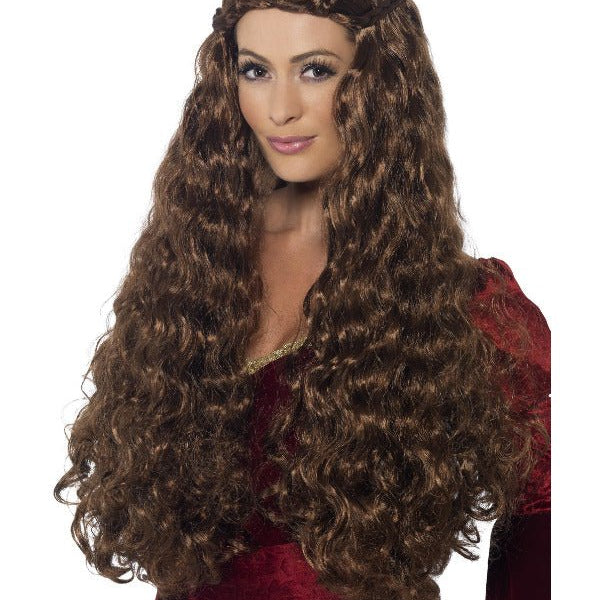 Medieval Princess Wig, Brown - Adult Weekender