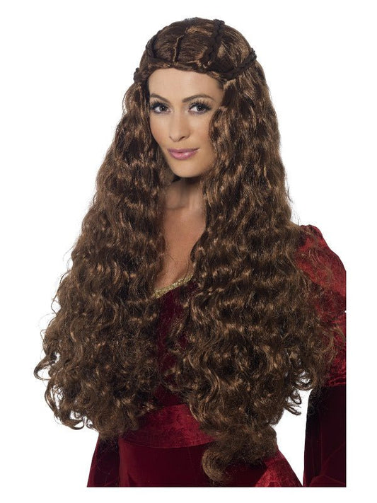 Medieval Princess Wig, Brown - Adult Weekender